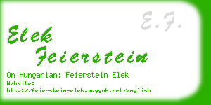 elek feierstein business card